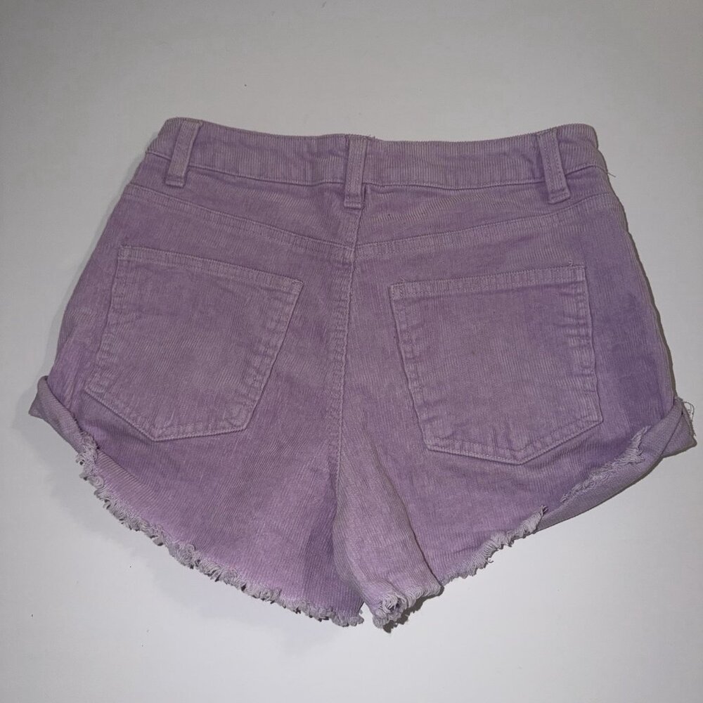 Forever 21 Shorts Womens Sz 27 High Rise Corduroy Lavender Purple Shortie‎ 2 in - Picture 8 of 9